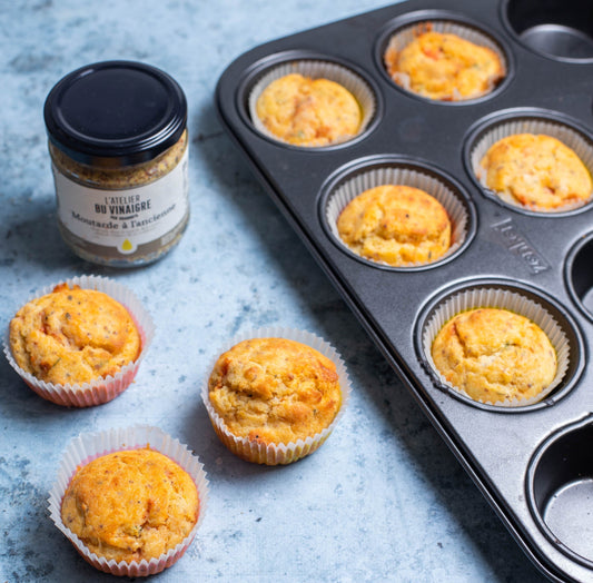 Muffins tomates confites et moutarde à l'ancienne