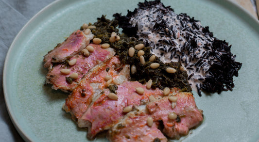 Filets de Rouget au Vinaigre Balsamique et riz noir de Camargue